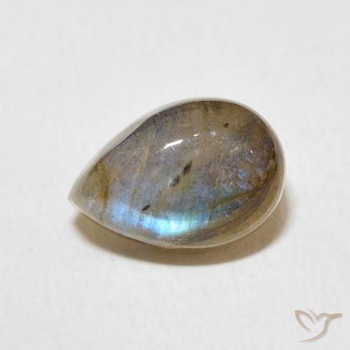 2.53ct 天然 マルチカラー ラブラドライト, 洋梨の形, 半透明