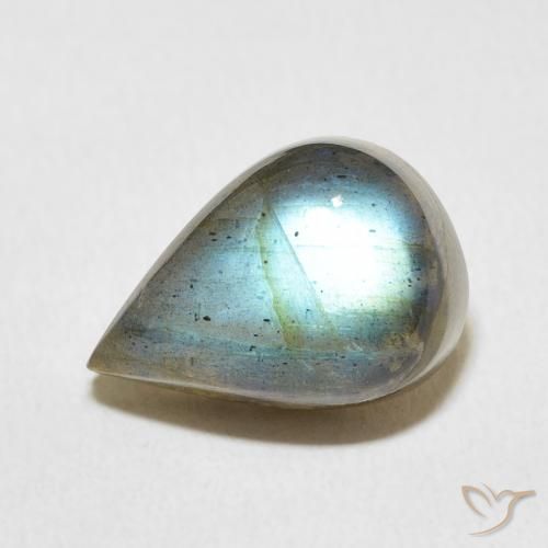 6.96ct 天然 マルチカラー ラブラドライト, 洋梨の形, 半透明