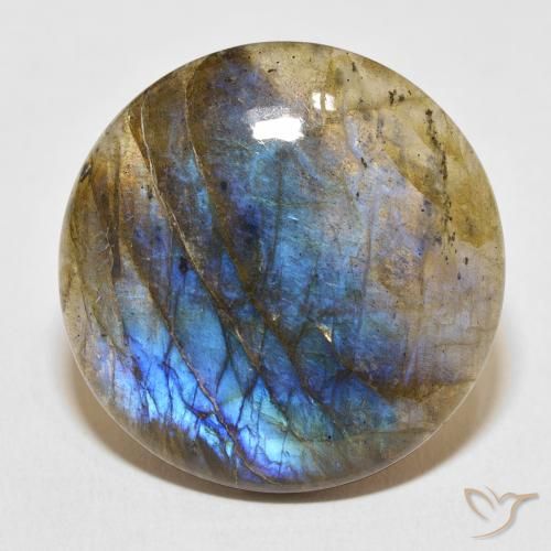 28.95ct 天然 マルチカラー ラブラドライト, ラウンド, 半透明