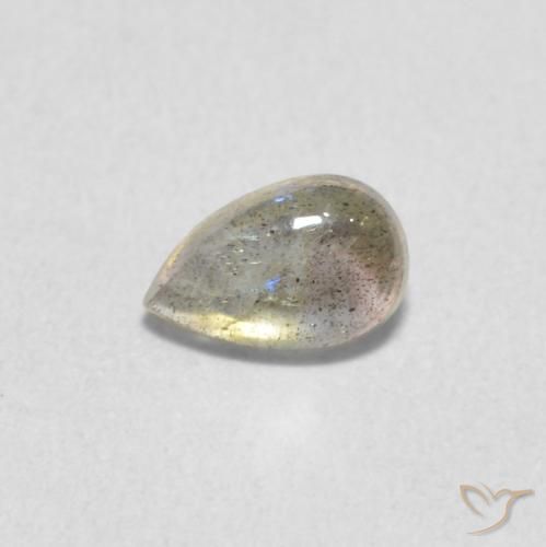 0.40ct 天然 マルチカラー ラブラドライト, 洋梨の形, 半透明