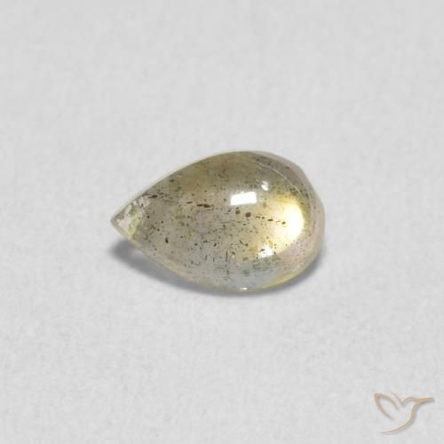 0.38ct 天然 マルチカラー ラブラドライト, 洋梨の形, 半透明