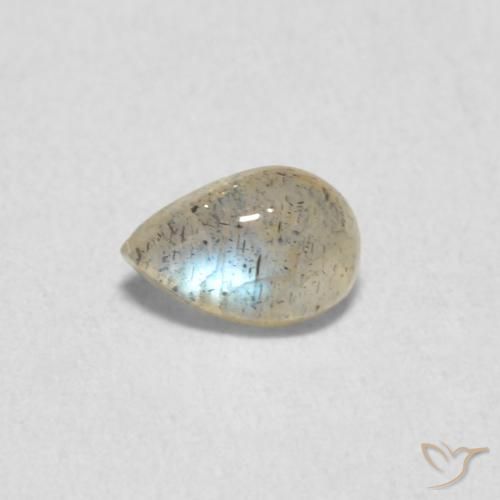 0.46ct 天然 マルチカラー ラブラドライト, 洋梨の形, 半透明