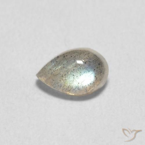 0.62ct 天然 マルチカラー ラブラドライト, 洋梨の形, 半透明