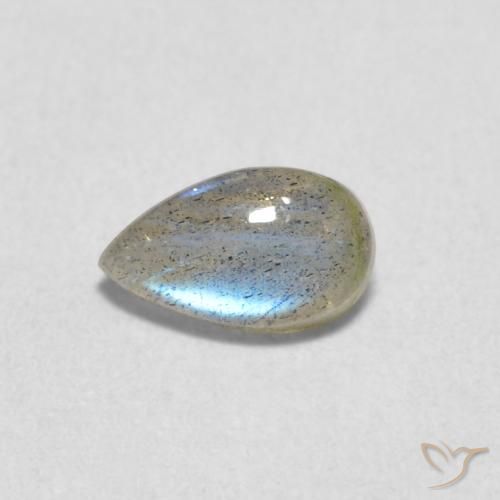 0.61ct 天然 マルチカラー ラブラドライト, 洋梨の形, 半透明