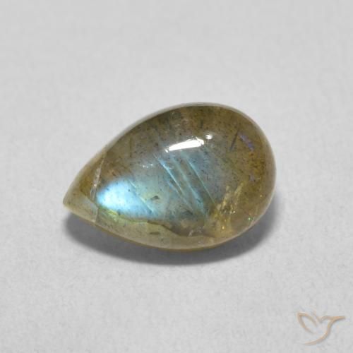 1.89ct 天然 マルチカラー ラブラドライト, 洋梨の形, 半透明