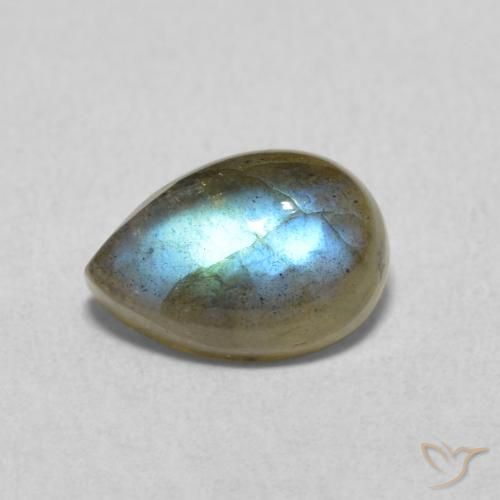 1.78ct 天然 マルチカラー ラブラドライト, 洋梨の形, 半透明