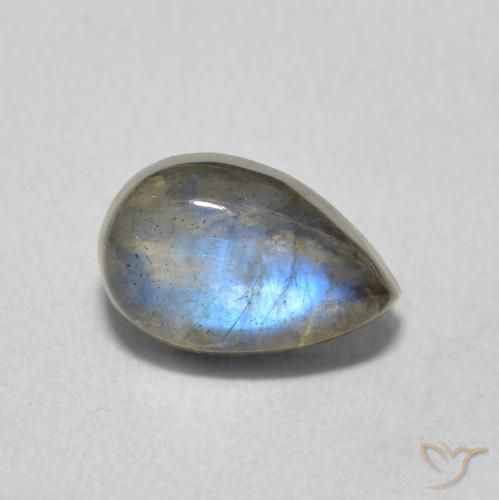 1.63ct 天然 マルチカラー ラブラドライト, 洋梨の形, 半透明