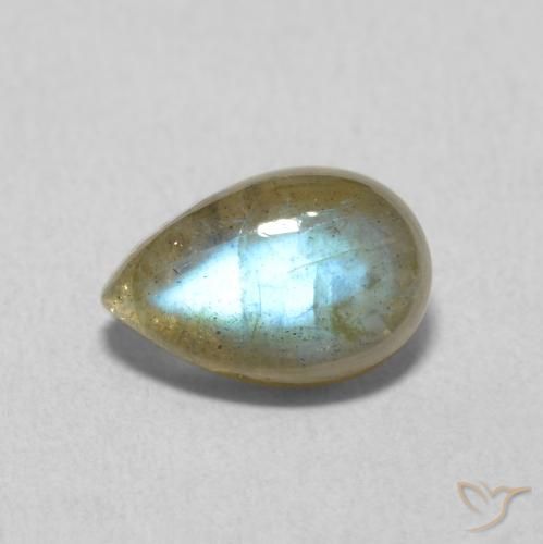 1.61ct 天然 マルチカラー ラブラドライト, 洋梨の形, 半透明