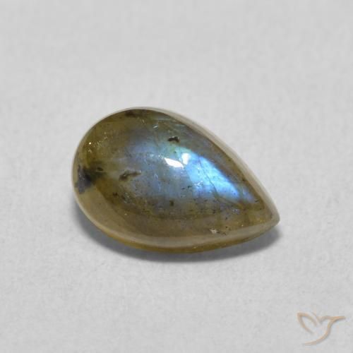 1.59ct 天然 マルチカラー ラブラドライト, 洋梨の形, 半透明