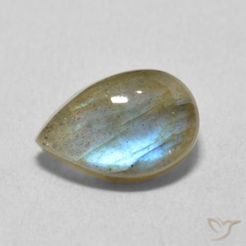 2.28ct 天然 マルチカラー ラブラドライト, 洋梨の形, 半透明