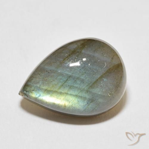 14.15ct 天然 マルチカラー ラブラドライト, 洋梨の形, 半透明