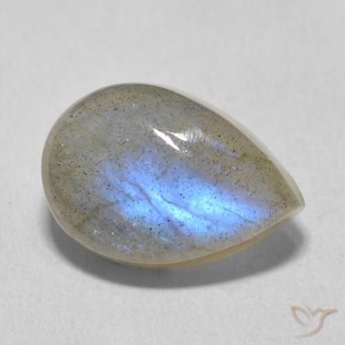 6.84ct 天然 マルチカラー ラブラドライト, 洋梨の形, 半透明