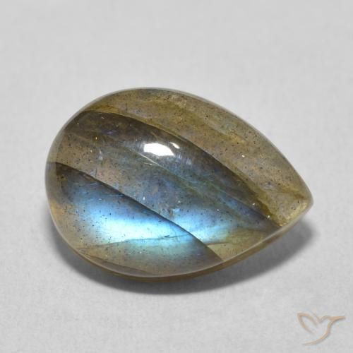 6.00ct 天然 マルチカラー ラブラドライト, 洋梨の形, 透明/半透明