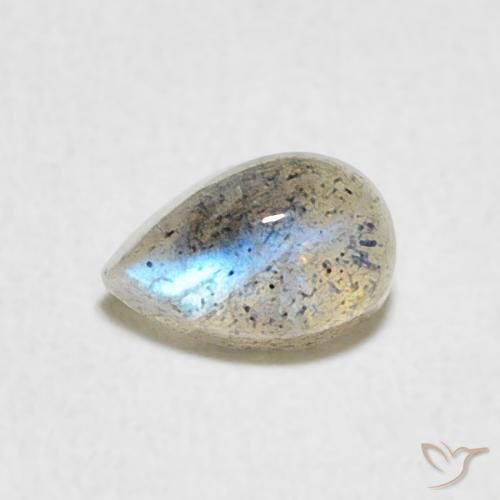 0.55ct 天然 マルチカラー ラブラドライト, 洋梨の形, 半透明