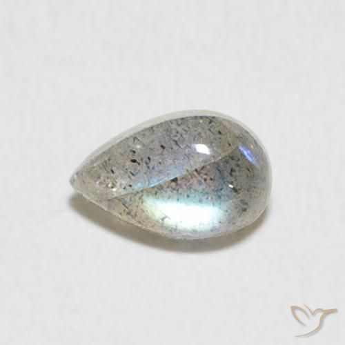 0.47ct 天然 マルチカラー ラブラドライト, 洋梨の形, 半透明