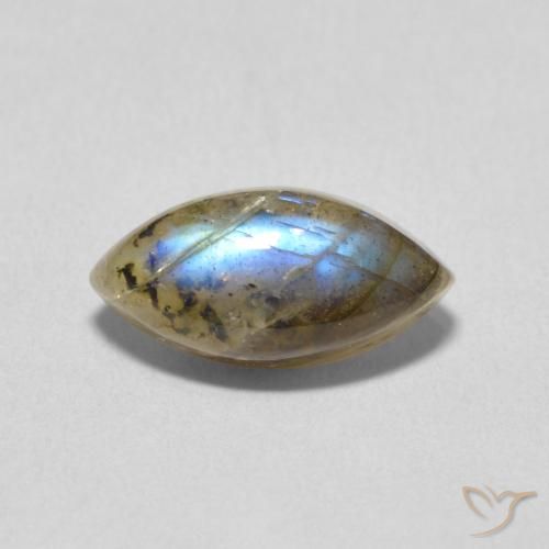 2.46ct 天然 マルチカラー ラブラドライト, マーキーズ, 半透明