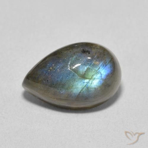 3.75ct 天然 マルチカラー ラブラドライト, 洋梨の形, 半透明