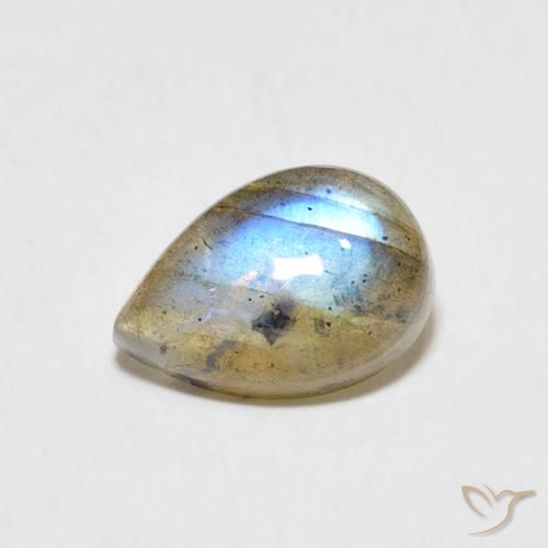 2.34ct 天然 マルチカラー ラブラドライト, 洋梨の形, 半透明