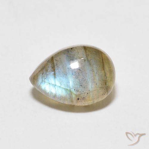 2.44ct 天然 マルチカラー ラブラドライト, 洋梨の形, 半透明