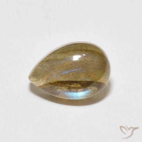 2.67ct 天然 マルチカラー ラブラドライト, 洋梨の形, 半透明