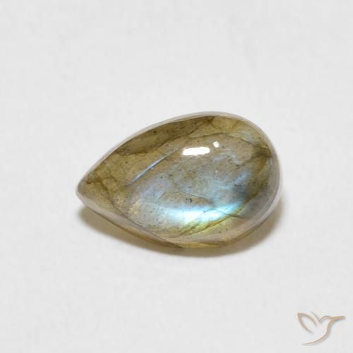 1.63ct 天然 マルチカラー ラブラドライト, 洋梨の形, 半透明