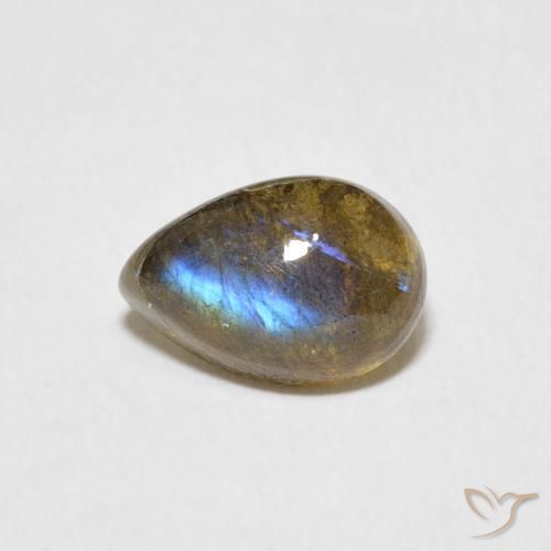 1.66ct 天然 マルチカラー ラブラドライト, 洋梨の形, 半透明