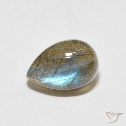 2.78ct 天然 マルチカラー ラブラドライト, 洋梨の形, 半透明