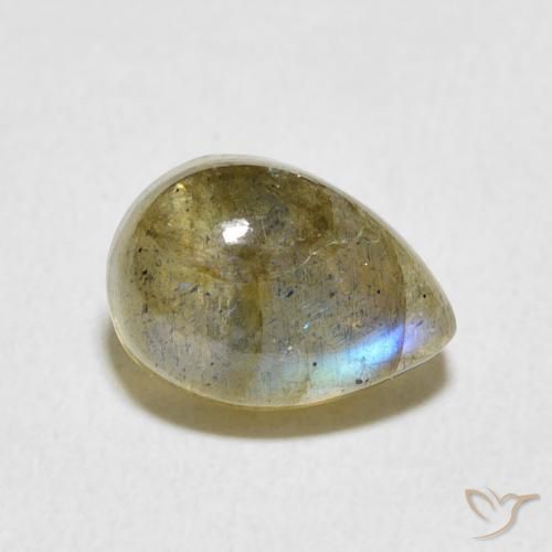 2.84ct 天然 マルチカラー ラブラドライト, 洋梨の形, 半透明