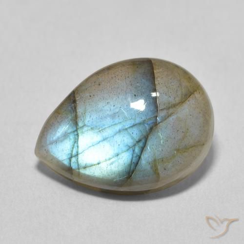 7.38ct 天然 マルチカラー ラブラドライト, 洋梨の形, 半透明