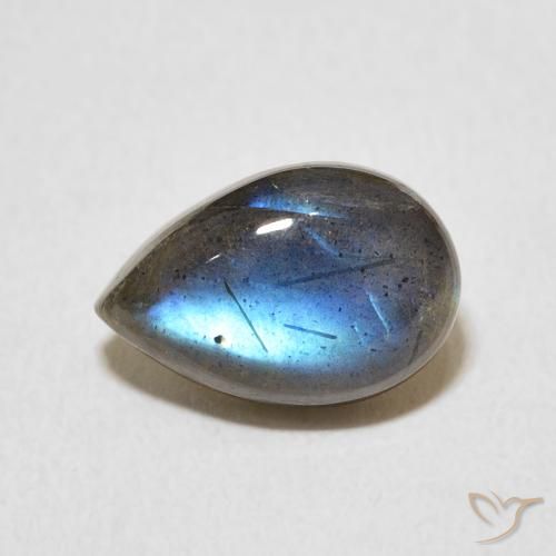 3.83ct 天然 マルチカラー ラブラドライト, 洋梨の形, 半透明