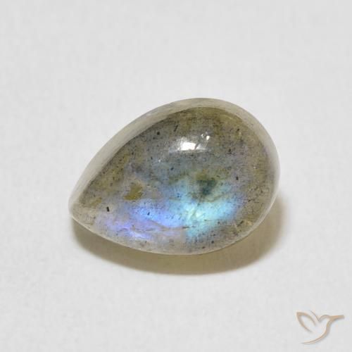 2.89ct 天然 マルチカラー ラブラドライト, 洋梨の形, 半透明