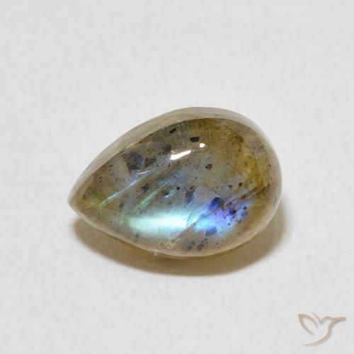 2.51ct 天然 マルチカラー ラブラドライト, 洋梨の形, 半透明