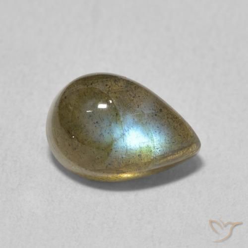 2.43ct 天然 マルチカラー ラブラドライト, 洋梨の形, 半透明