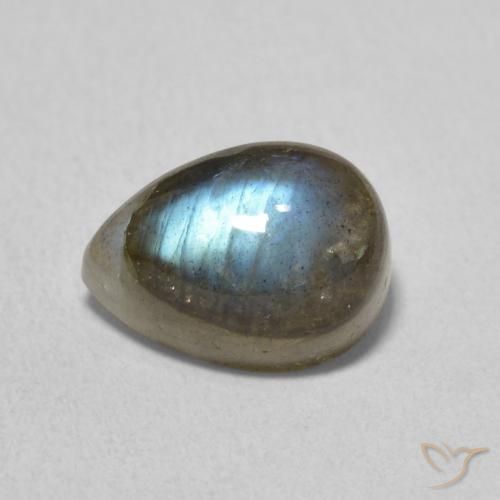 2.93ct 天然 マルチカラー ラブラドライト, 洋梨の形, 半透明
