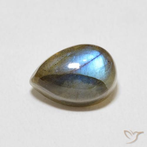 2.83ct 天然 マルチカラー ラブラドライト, 洋梨の形, 半透明