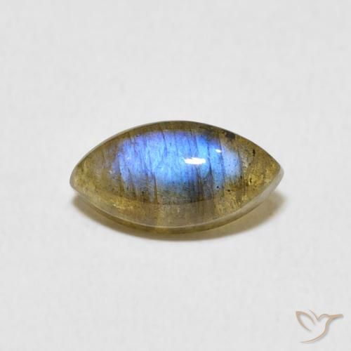1.31ct 天然 マルチカラー ラブラドライト, マーキーズ, 半透明
