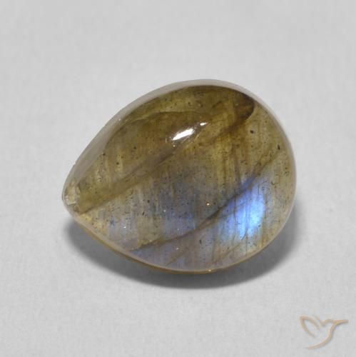 3.83ct 天然 マルチカラー ラブラドライト, 洋梨の形, 半透明
