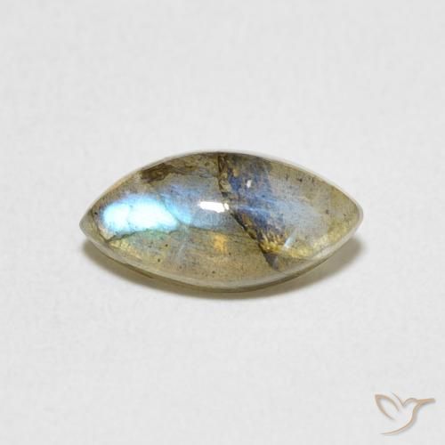 1.29ct 天然 マルチカラー ラブラドライト, マーキーズ, 半透明