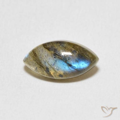 1.37ct 天然 マルチカラー ラブラドライト, マーキーズ, 半透明