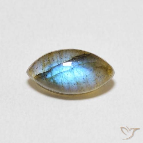 1.46ct 天然 マルチカラー ラブラドライト, マーキーズ, 半透明