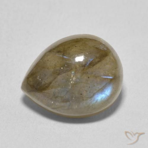 3.75ct 天然 マルチカラー ラブラドライト, 洋梨の形, 半透明