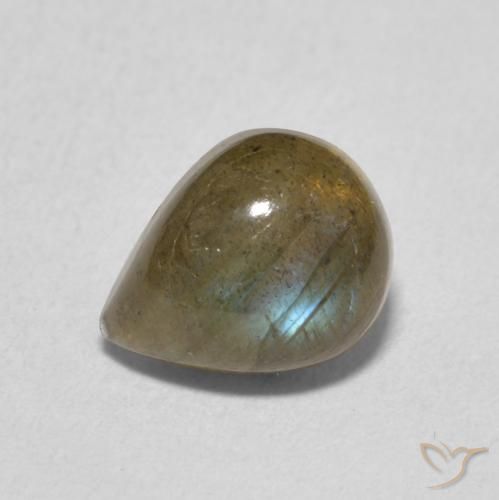 1.79ct 天然 マルチカラー ラブラドライト, 洋梨の形, 半透明