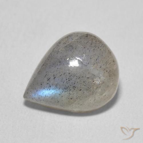 3.65ct 天然 マルチカラー ラブラドライト, 洋梨の形, 半透明