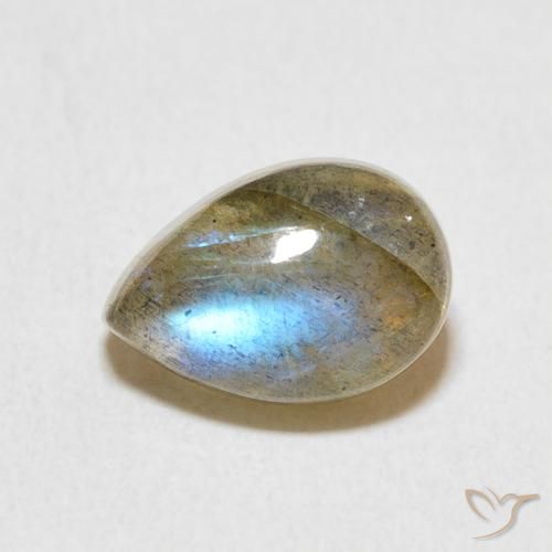 2.88ct 天然 マルチカラー ラブラドライト, 洋梨の形, 半透明