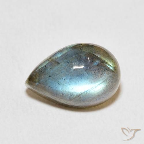 3.85ct 天然 マルチカラー ラブラドライト, 洋梨の形, 半透明