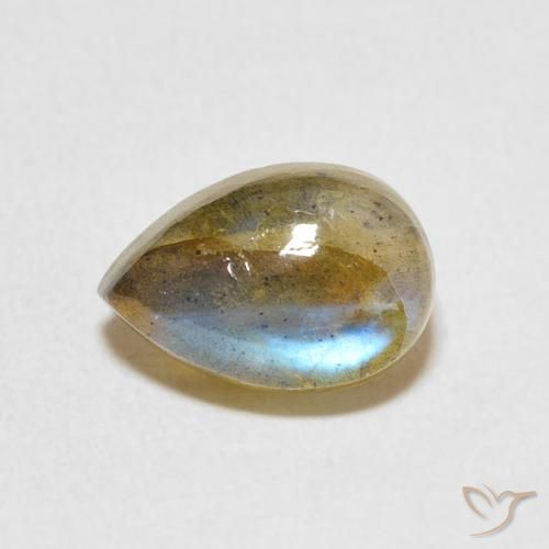 2.48ct 天然 マルチカラー ラブラドライト, 洋梨の形, 半透明