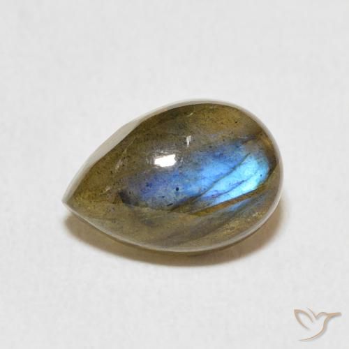 2.40ct 天然 マルチカラー ラブラドライト, 洋梨の形, 半透明