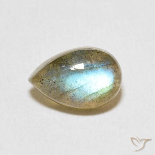 1.85ct 天然 マルチカラー ラブラドライト, 洋梨の形, 半透明