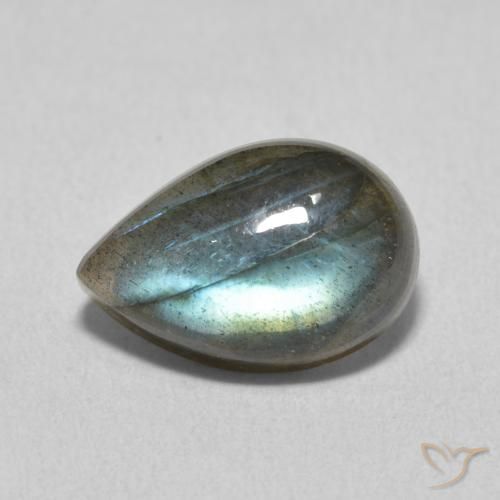 3.72ct 天然 マルチカラー ラブラドライト, 洋梨の形, 半透明