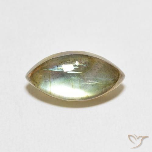 4.66ct 天然 マルチカラー ラブラドライト, マーキーズ, 半透明